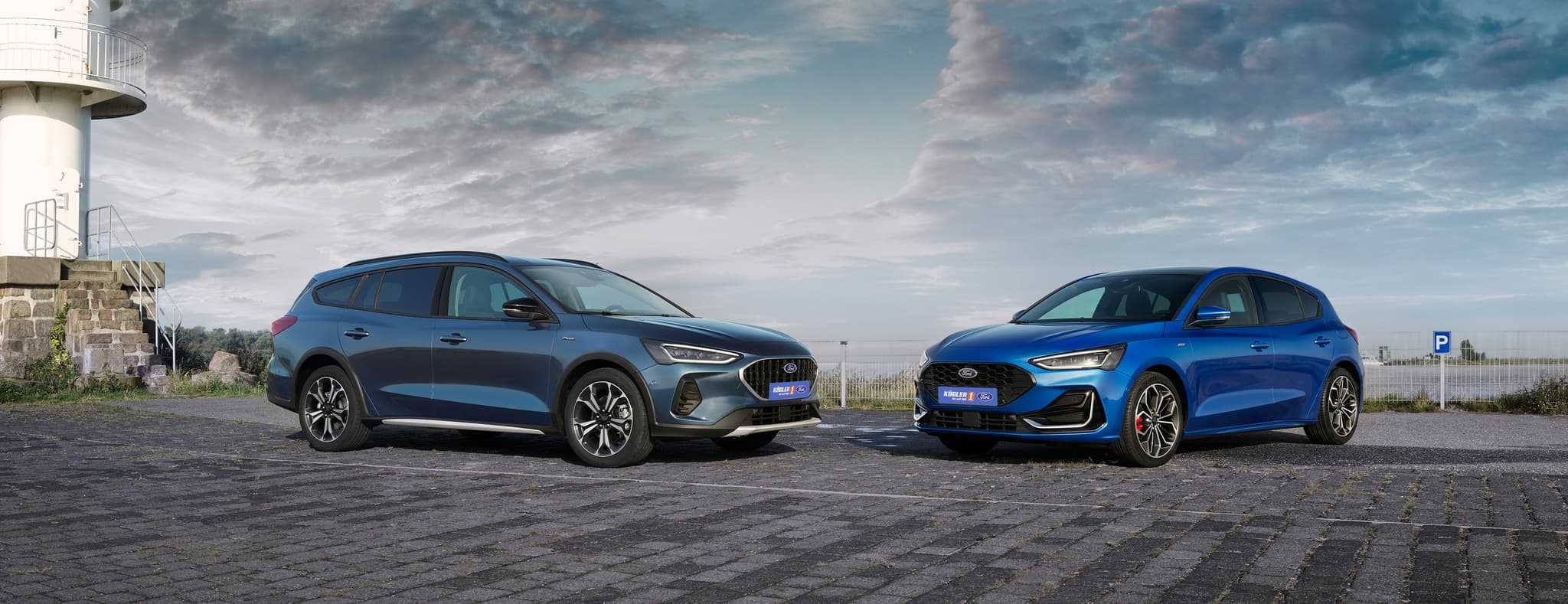Ford Focus Modelle grau und blau