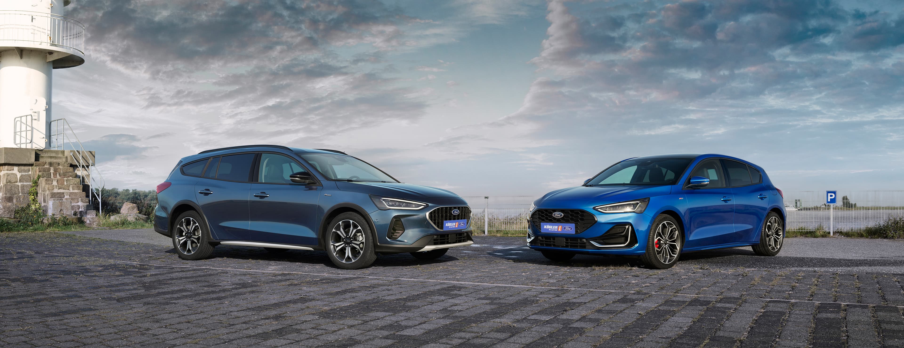Ford Focus Modelle grau und blau
